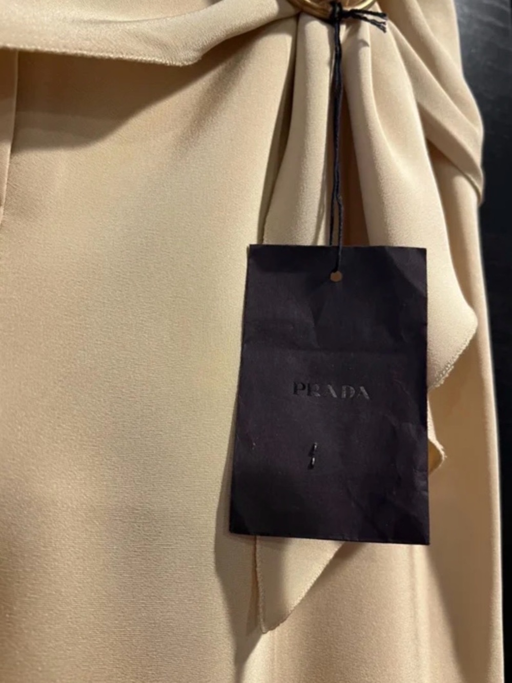 Prada Silk Draped Trousers Cream w/ O-ring IT44 (8/10) #quietluxury #elitedesign - Picture 6 of 12